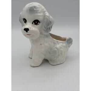 POODLE Dog Planter/Vase Inarco Japan 7” tall Mid Century Vintage Puppy Animal